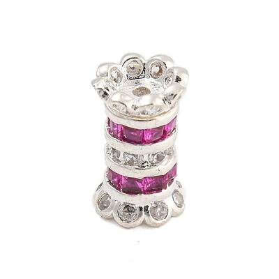 Rack Plating Brass Micro Pave Cubic Zirconia Beads
