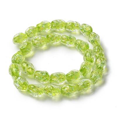 Handmade Foil Lampwork Beads Strands
