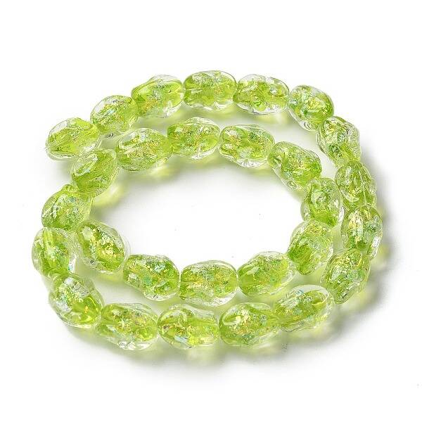 Handmade Foil Lampwork Beads Strands