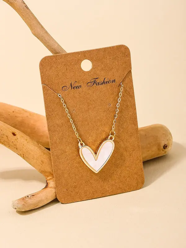 Women's Cute Trendy Pendant Necklace with Heart Design for Valentine's Gift, Elegant Necklace for Daily & Party Decoration, F...