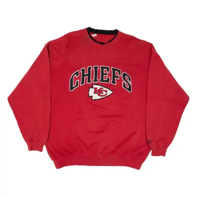 LEESPORT Kansas City Chiefs Mens Sweatshirt Red 90s USA XL