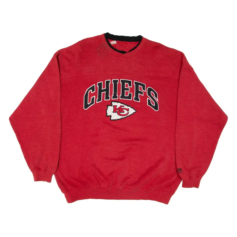 LEESPORT Kansas City Chiefs Mens Sweatshirt Red 90s USA XL