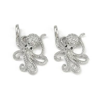Brass Micro Pave Cubic Zirconia Pendants