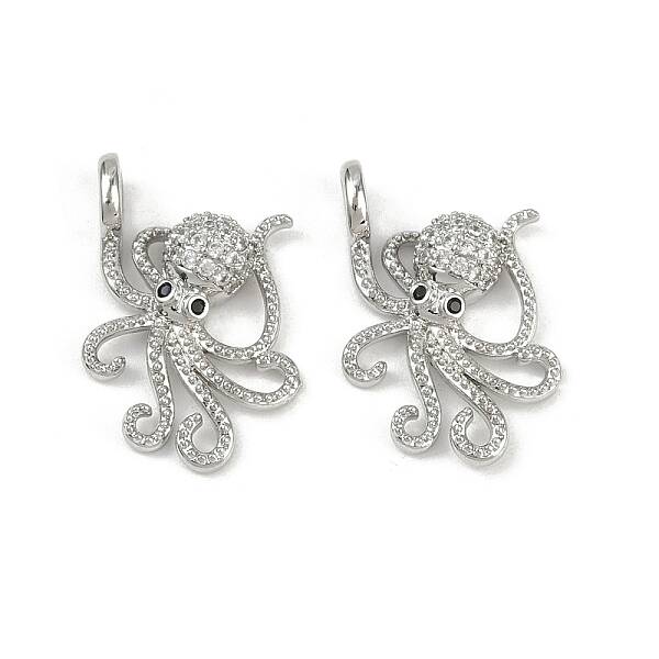 Brass Micro Pave Cubic Zirconia Pendants