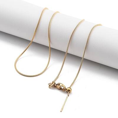 Ion Plating(IP) Adjustable 304 Stainless Steel Snake Chain Necklaces
