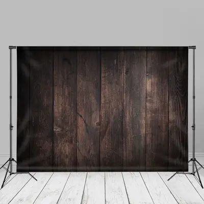 Dark Brown Retro Old Wood Backdrop For Photo Booth - Aperturee