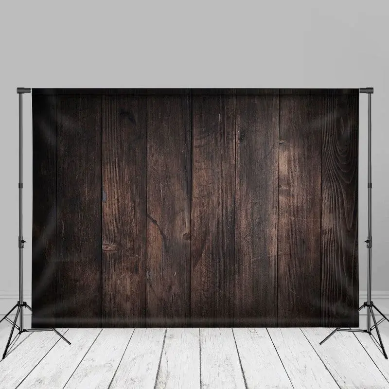 Dark Brown Retro Old Wood Backdrop For Photo Booth - Aperturee