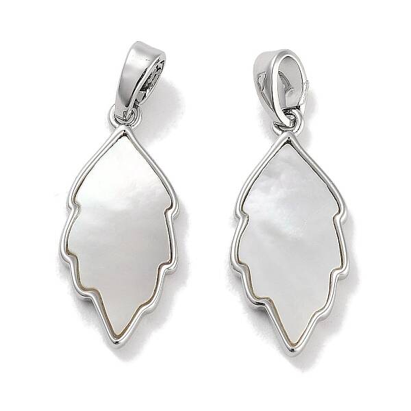 Brass Pave Natural Shell Pendants