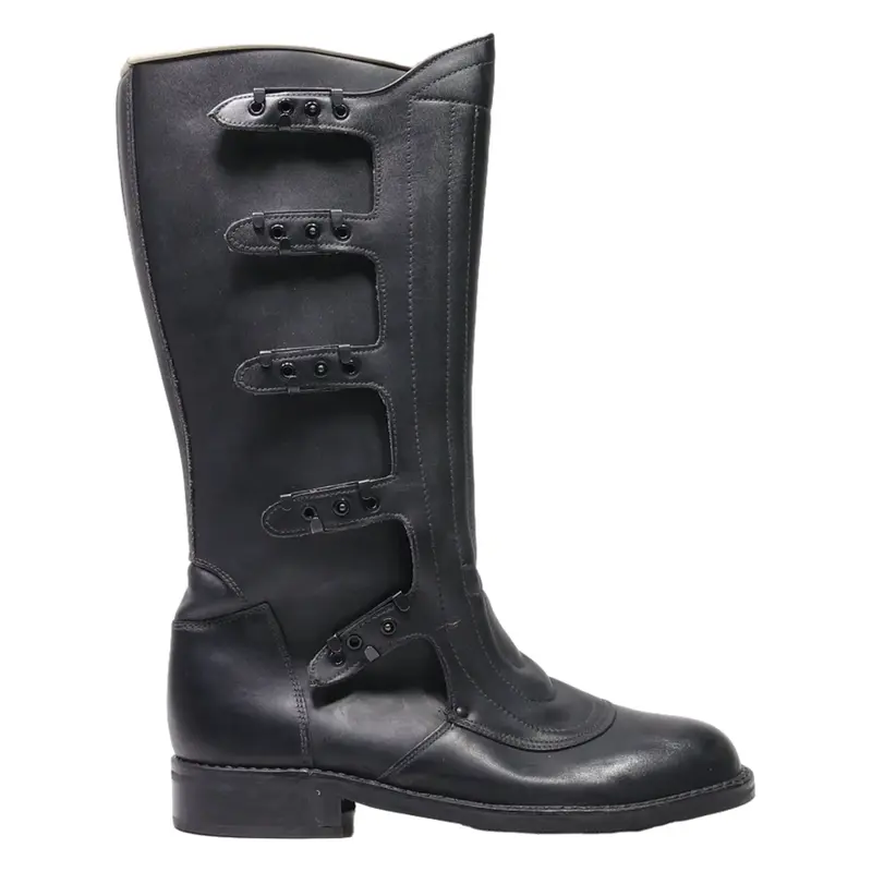 DELTA Biker Boots Black Leather Mens UK 11