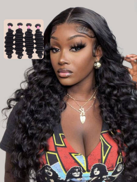 UNice Hair 4pcs Loose Deep Wave Virgin Human Hair Weft