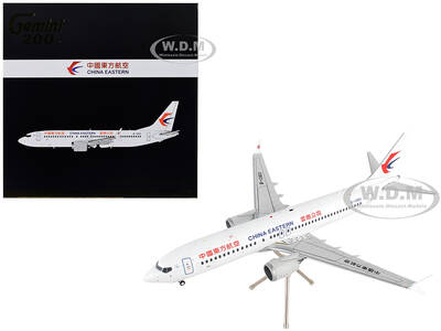 Boeing 737 MAX 8 Commercial Aircraft China Eastern Airlines White Gemini 200 Series 1/200 Diecast Model Airplane by GeminiJet...