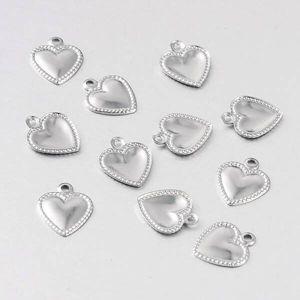 Tarnish Resistant Heart 316 Surgical Stainless Steel Filigree Charms
