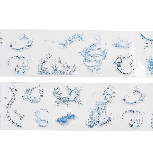 Spray Wave Waterproof PET Decorative Stickers