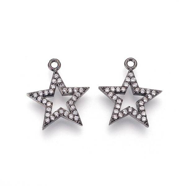 Brass Micro Pave Cubic Zirconia Pendants