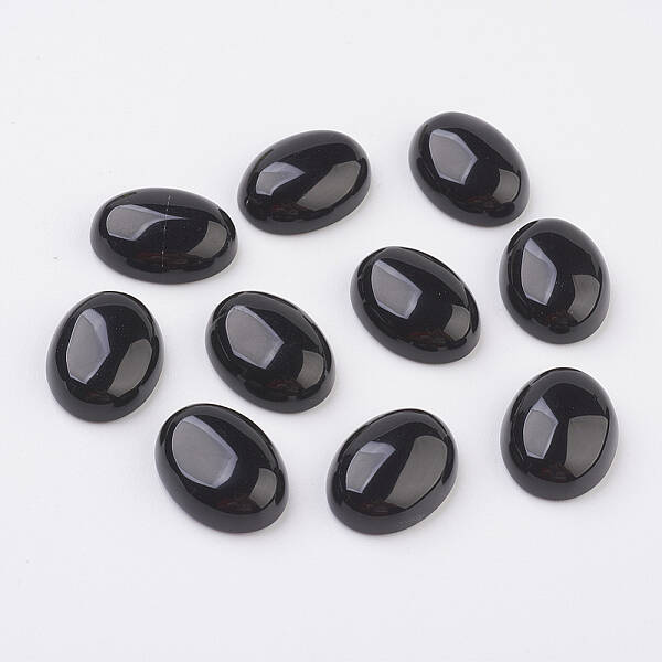 Natural Obsidian Flat Back Cabochons