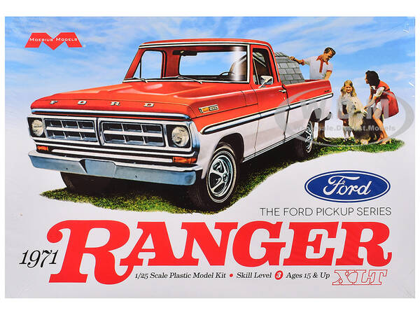 Skill 3 Model Kit 1971 Ford Ranger XLT Pickup Truck 1/25 Scale Model by Moebius