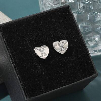 Rack Plating Brass Micro Pave Clear Cubic Zirconia Stud Earrings