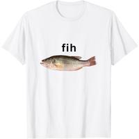 “Fih” Funny Misspelled Fish Meme, Simple Humor T-Shirt