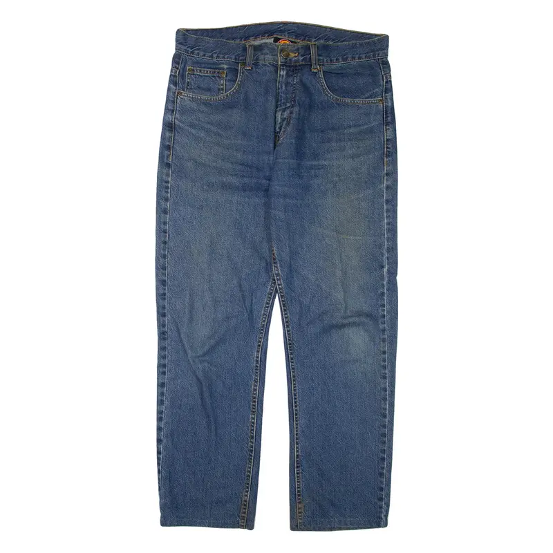 DICKIES Mens Jeans Blue Regular Straight W34 L30