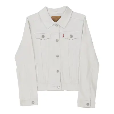 Age 12-13 Levis Denim Jacket - Large White Cotton