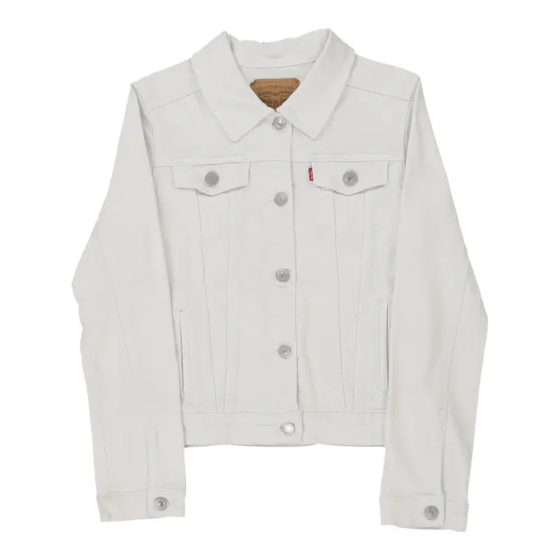 Age 12-13 Levis Denim Jacket - Large White Cotton