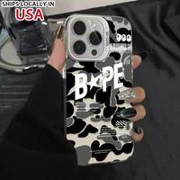 BAPE camouflage trendy mobile phone case pattern, shockproof, non-slip, anti-fall MagSafe protective case, suitable for iPhon...
