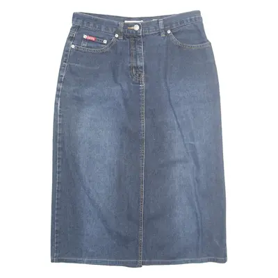 FLASHLIGHTS Womens Straight Skirt Blue Midi Denim UK 12