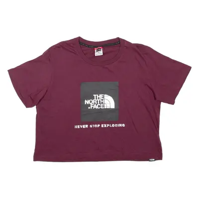 THE NORTH FACE Cropped Womens T-Shirt Maroon M