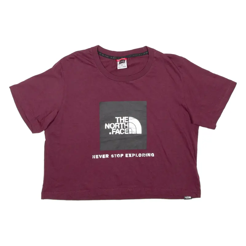 THE NORTH FACE Cropped Womens T-Shirt Maroon M