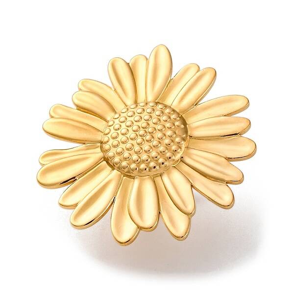 Ion Plating(IP) 304 Stainless Steel Flower Open Cuff Rings