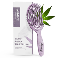 AIMIKE Hemp-Relax Detangler Hair Brush, Bio-Friendly Detangling Brush for Curly Straight Hair, Vented Hairbrush w/Soft Bristl...