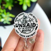 Glitter My Badge Funny raccoon badge reel for nurse and hospital workers. Badge clip Badge pull - Retractable swivel clip wit...