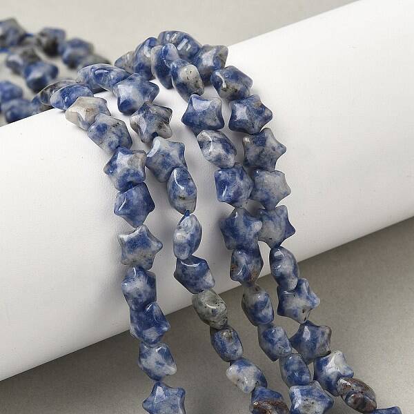 Natural Blue Spot Jasper Star Beads Strands