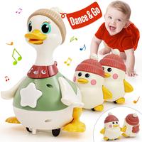 Hola Easter Gifts Musical Light Up 3 Pack Crawling Swinging Ducks Interactive Baby Toy with Exploration Motor Activities, Dev...