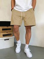 Men's Solid Color Shorts, Regular Fit Casual Comfy Shorts for Summer, Men's Bottoms for Daily Wear