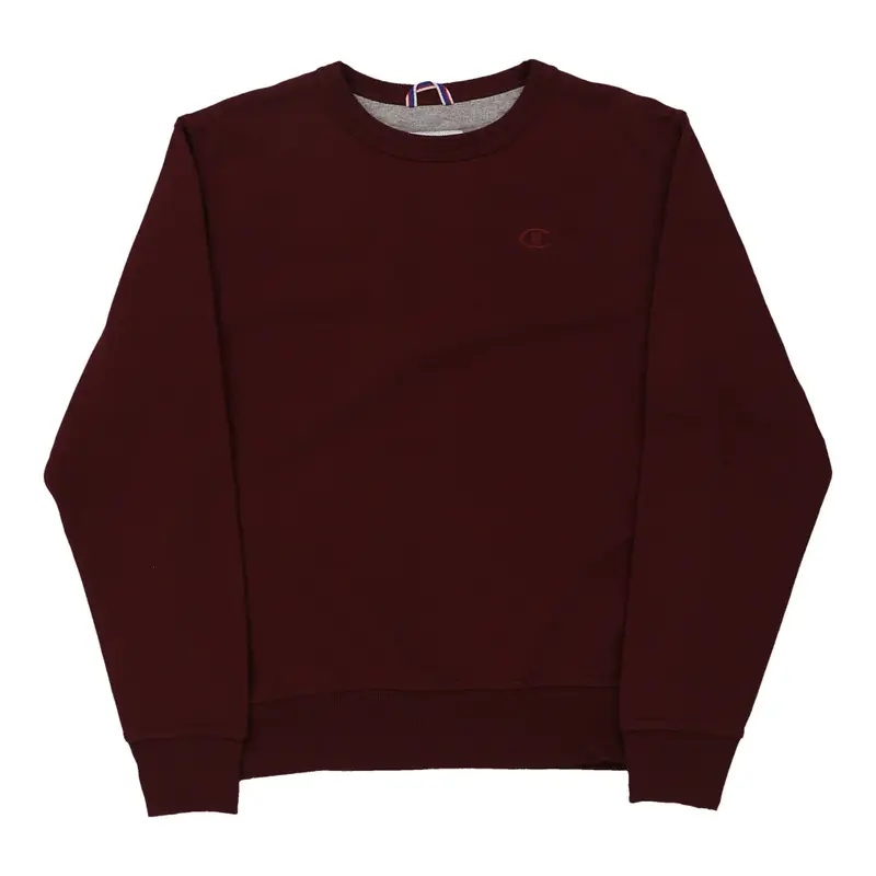Champion Sweatshirt - Small Burgundy Cotton Blend