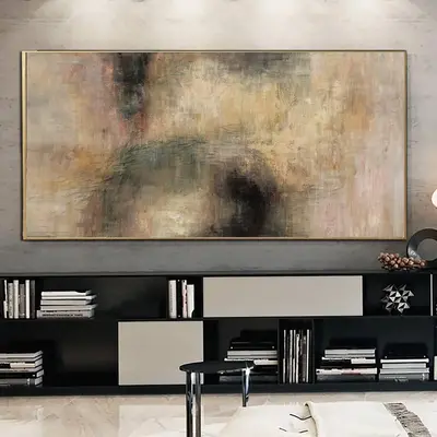 Abstract Oil Painting on Canvas Neutral Wall Art Beige Artwork Customized Painting 30x40 Art Textured Wall Art above Bed Deco...