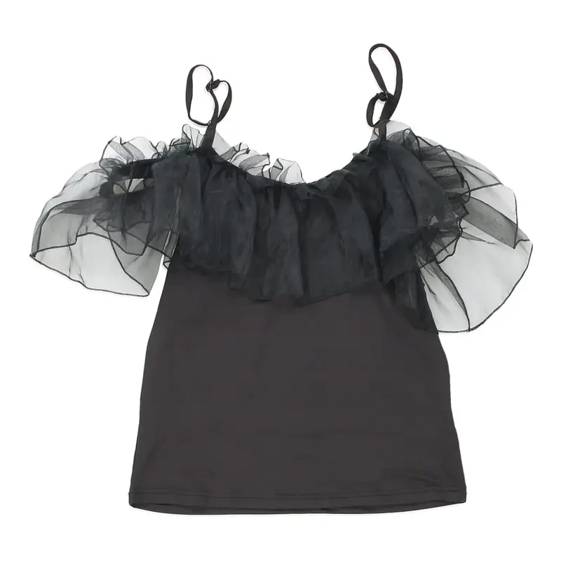 Unbranded Strap Top - Medium Black Polyester Blend