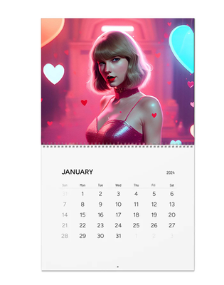 Taylor Swift 2024 Barbie Taylor Swift High Fashion Pop Art Wall Calendar