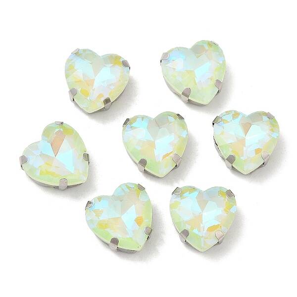 Mocha Fluorescent(MI) Heart Sew on Rhinestone