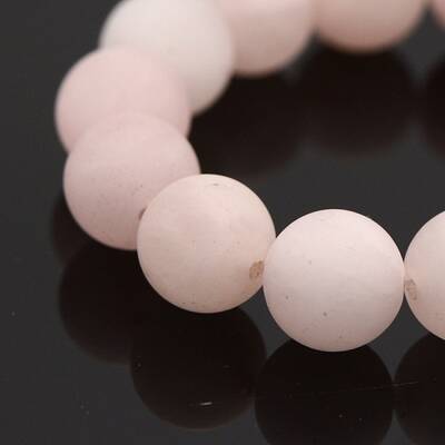 Frosted Natural Rose Quartz Round Bead Strands