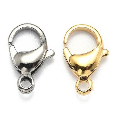 2 Colors 304 Stainless Steel Lobster Claw Clasps