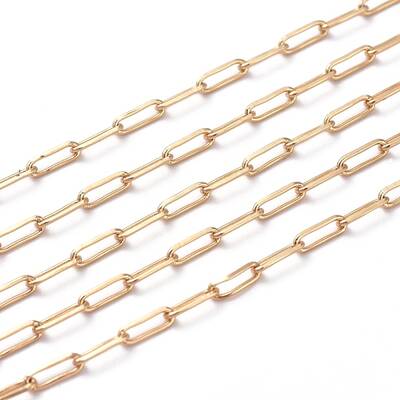 3.28 Feet Soldered Brass Paperclip Chains