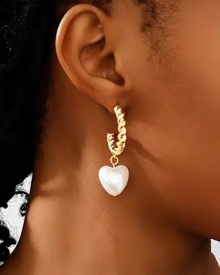 18K Gold Pearl Drop Earrings