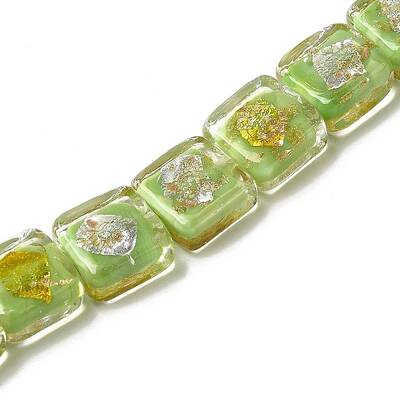 Handmade Gold Foil and Silver Foil Lampwork Beads