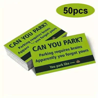 Parking Card (50pcs/pack), Funny Parking Card, Portable Parking Card, Office Stationery & Supplies