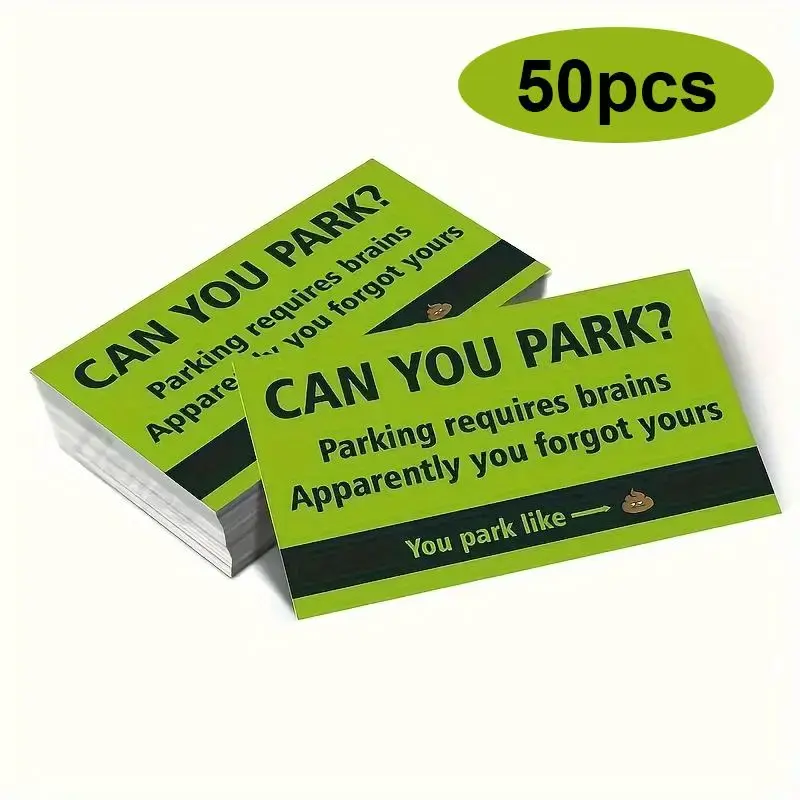 Parking Card (50pcs/pack), Funny Parking Card, Portable Parking Card, Office Stationery & Supplies