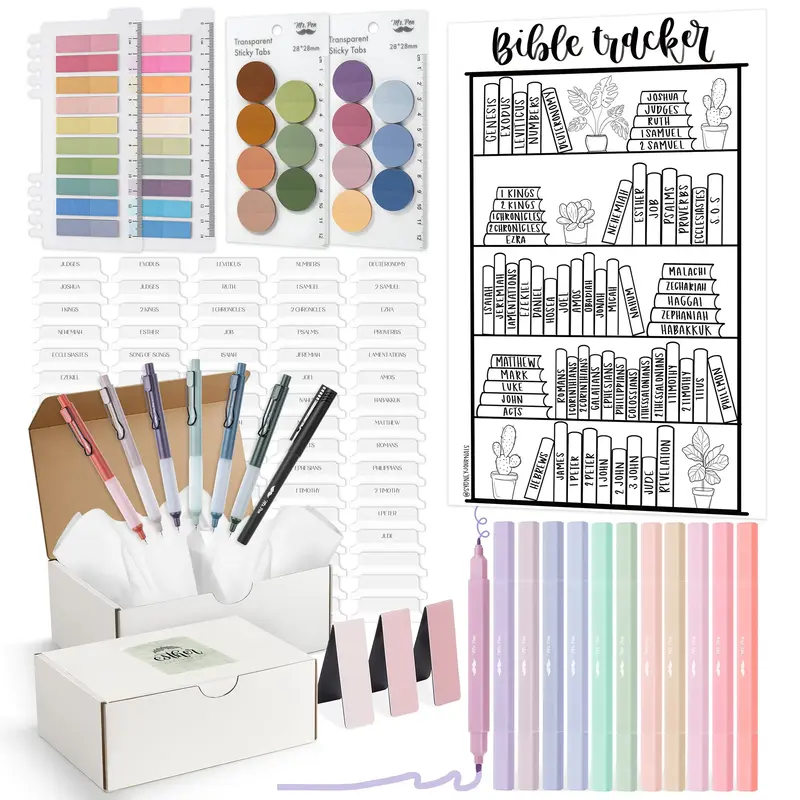 Mr. Pen Esther Bible Journaling Kit with 12 Dual Tip Highlighters, 6 .5mm Pens, Magnetic Bookmarks, Sticky Notes, & Bible Tab...