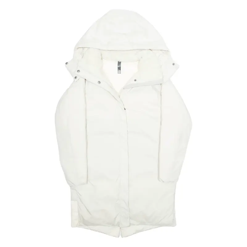 ADIDAS Womens Puffer Coat White Hooded S