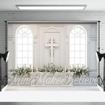 Church Interior Easter Backdrop With Cross And Window - Aperturee